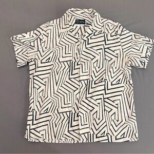 Original Use Black and White Geometric Men's Shirt